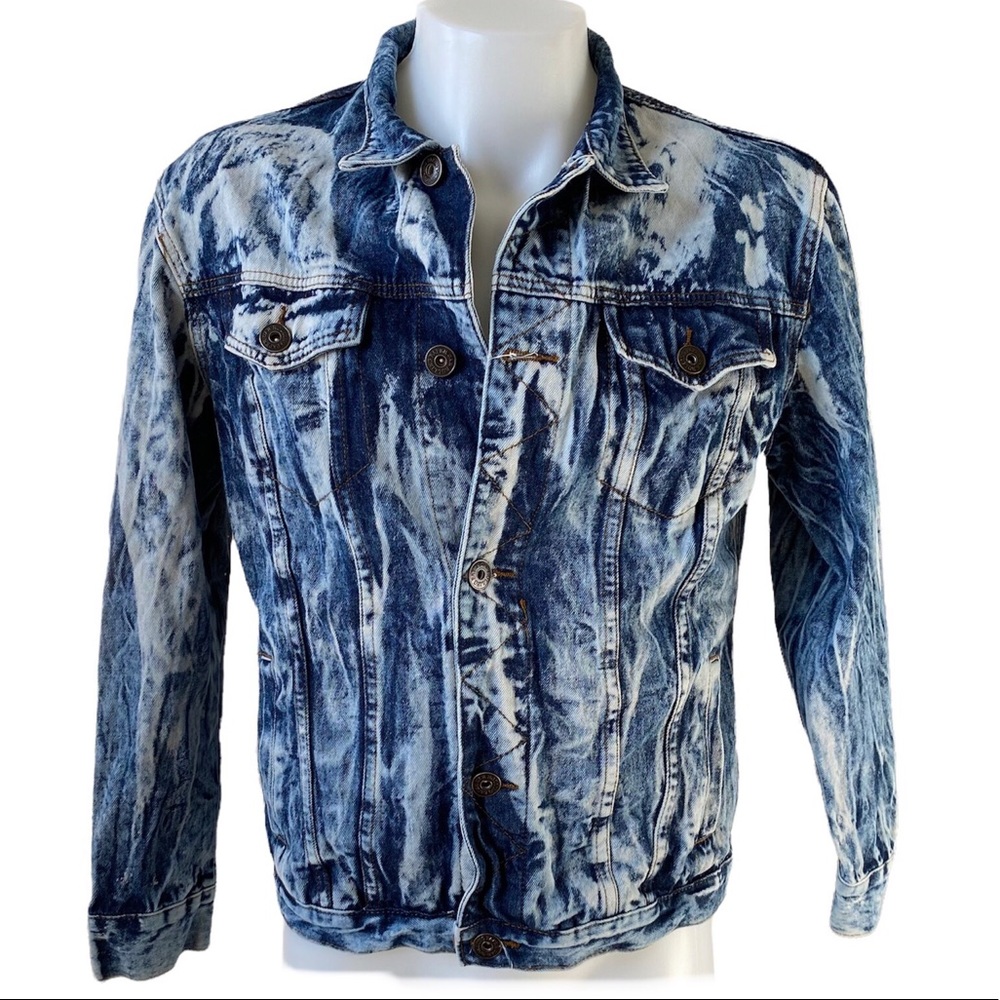 Rolling Paper Acid Wash Denim Jacket
